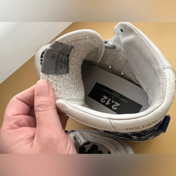 Golden Goose 2.12 High Top Sneakers Blue Velvet Leopard sz 38 - Picture 11 of 16